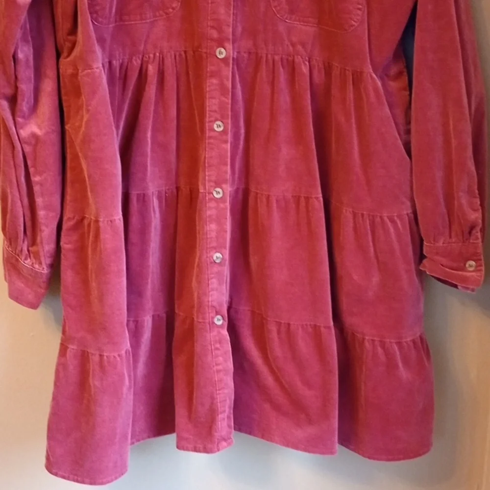 Jodifl Corduroy Peplum tiered Mini Boho Western Dress Size L - Picture 3 of 11